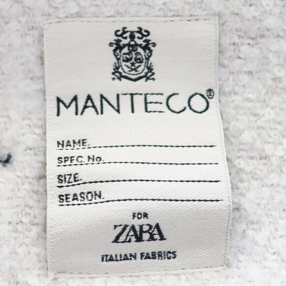 ZARA ZW COLLECTION Ivory Manteco Wool Blend Boucle Jacket Short Coat 9867/765 XS - Picture 11 of 12